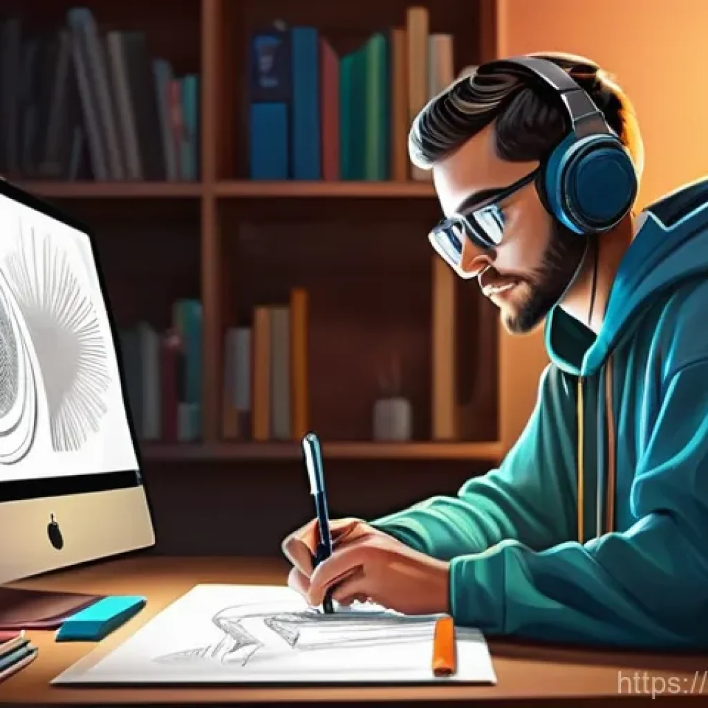 미술 전공자의 진로 탐색 - **Digital Illustrator/Concept Artist at Work:**
"A young, diverse digital illustrator, dressed i...