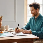 미술에서의 인터뷰 및 비평 방법 - **Genuine Connection in an Art Studio:**
    "A bright and inviting art studio bathed in warm, natur...