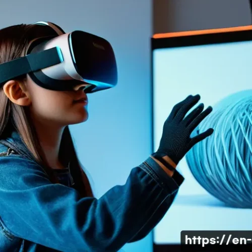 Home 29 미술 교육과 입체 조형 - **Prompt:** A young art student, wearing casual contemporary clothing, is immersed in a virtual real...