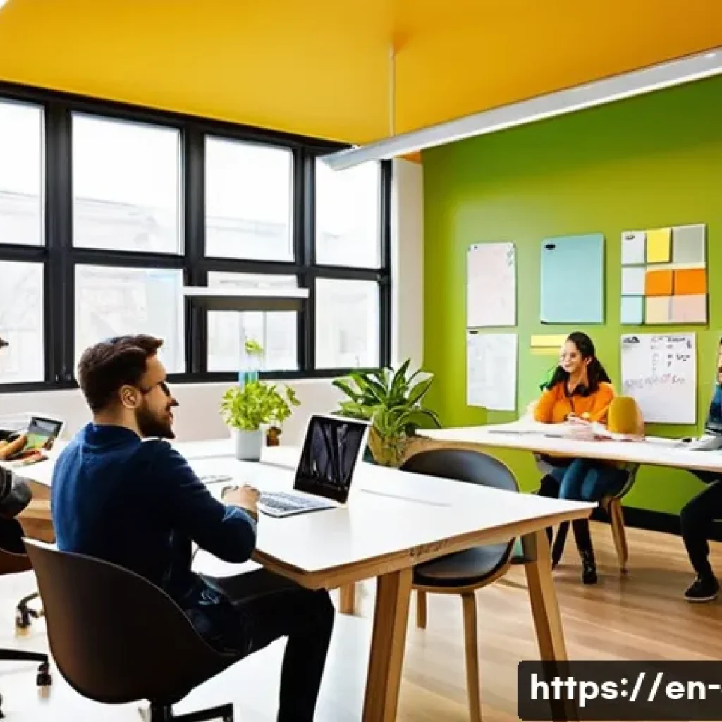 미술과 색채 심리학 - **Prompt: "The Vibrant Energy of a Creative Workspace"**
A bright and modern creative studio spa...